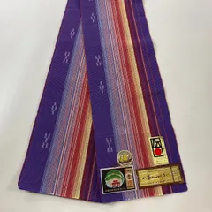 琉球　ミンサー　半巾帯　未使用　白かぶせエンジ色344㎝ 琉球 ミンサー 半巾帯 未使用 白かぶせエンジ色344㎝