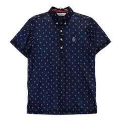 サイズ：M AND PER SE アンパスィ  半袖ポロシャツ 猫 総柄 ネイビー系 [240101307369]# ゴルフウェア メンズ ストスト