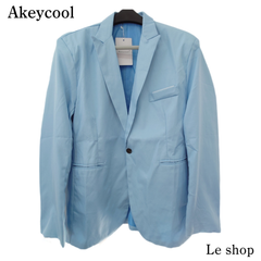 Akeycool テーラードジャケット ライトブルー XXL メンズ 中古