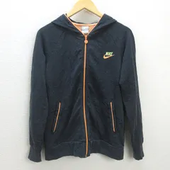 C■ナイキ/NIKE ジップアップ フーディー トレーニングジャージ/ウエア【L】灰/MENS■12【中古】■