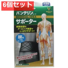 バンテリンサポーター 腰用 大きめ Lサイズ ブラック 1枚入 6個セット まとめ売り