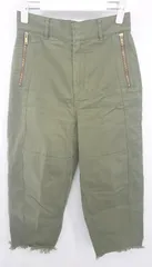 ◇ MACPHEE TOMORROWLAND コットン100% カットオフ アンクルパンツ サイズ34 カーキ レディース P  【1308040013752】