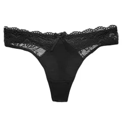 Tバック レディース 綿95% リボン レース セクシー ストレッチ 伸縮性 おしゃれ コットン パンティ インナー 下着 黒 白 緑 水色 M L XL rt-020