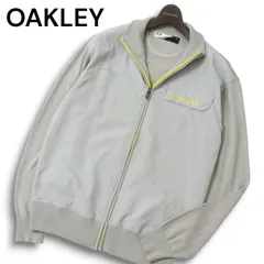 OAKLEY オークリー ゴルフ 秋冬★ ウール ニット 切替 ジャケット ブルゾン ジップアップ Sz.L メンズ 灰 グレー
