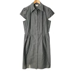 WT4 【美品】ROPE ロペ シャツワンピース グレー 半袖 前開き レディース サイズEX-4
