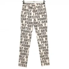 【新品】パーリーゲイツ パンツ ライトピンク×ダークネイビー ロゴ総柄 ボーダー織生地  レディース 00(XS) ゴルフウェア PEARLY GATES