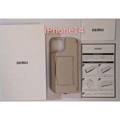 iPhone14DEMIUデミュウアイフォンケース　ポシェ新品　ベージュ POCHE FLAT（iPhone14Pro対応）ベージュ