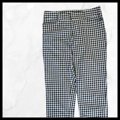 ギンガムチェック テーパードパンツ クラシカル モノトーン