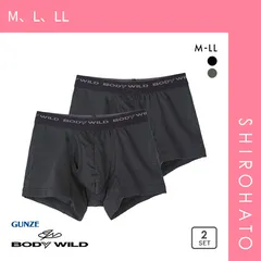 10％OFF【メール便】【SHIROHATO公式】【正規品・新品】グンゼ GUNZE ボディワイルド BODY WILD ボクサーパンツ 2点セット メンズ 吸汗速乾 メッシュ BWB084J(M、L、LL)