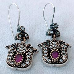 トルコ製 オスマントルコスタイル ピアス シルバー925 （チューリップ