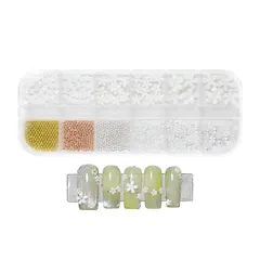 【特価セール】花 3d 立体 お花 ブリオン 半円パール フラワー ネイルパーツ パーツ ホワイト 大きめ ネイルアート ジュエリーパーツ デコパーツ ジェルネイル