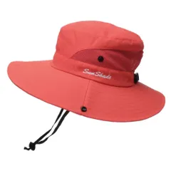 ☆ レッド ☆ サファリハット 日焼け防止 帽子 pkxbg9002 サファリハット レディース アドベンチャーハット ブーニーハット アウトドアハット 日よけ帽子 日除け帽子 つば広帽子 帽子 つば広 ハット ツバ広 紐付き 無地 シンプル