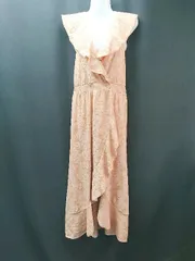 ◇ ZARA ザラ カジュアル 総柄 襟付き ロング丈 ワンピース サイズS オレンジ レディース E 【1310300045588】