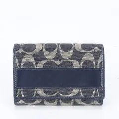 美品 コーチ シグネチャー キャンバス レザー 二つ折り 財布 コンパクト ウォレット ラウンドファスナー 41715 レディース EUE CP20-1【中古】