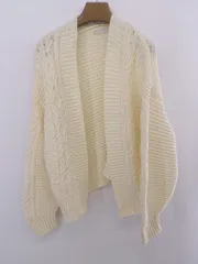 ◇ FREE'S MART フリーズマート ケーブル編み カジュアル 長袖 ニット カーディガン サイズFR オフホワイト レディース E  【1305020000290】