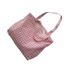 ☆ ピンク ☆ ミニバッグ トートバッグ kbag29 トートバッグ レディース 小さめ ミニトートバッグ トートバック ミニトート ギンガムチェック コットン 綿 おしゃれ 大人 かわいい シンプル 可愛い ランチトート 手提げバッグ 手提げカバン