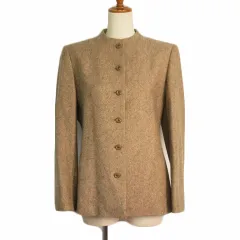 カルヴェン CARVEN ジャケット ノーカラー ツイード カシミヤ 38 ベージュのサムネイル
