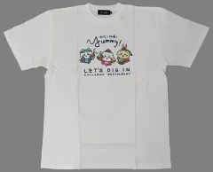 【中古】衣類 ちいかわ＆ハチワレ＆うさぎ Tシャツ YUMMY ホワイト XLサイズ 「ちいかわカフェ 第2弾 ちいかわ飯店 in THE GUEST cafe＆diner」
