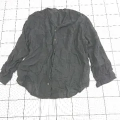 ◇ ⊇ SELECT MOCA セレクトモカ シンプル系 長袖 リネンカーディガン サイズＦ ブラック系 レディース メンズ E  【1508260033558】