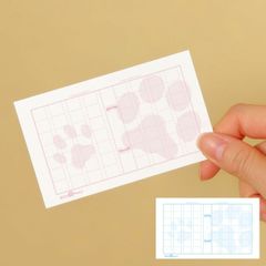 肉球 原稿用紙ミニカード 10枚 メッセージカード ホワイトアンドピーチ 猫柄 犬柄 足あと 足跡
