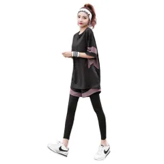 ☆ パープル ☆ Lサイズ ☆ スポーツウェア 4点セット kjoy31 スポーツウェア レディース 上下セット 4点セット 4点 セット ランニングウェア ヨガウェア トレーニングウェア ジムウェア 半袖 スポーツブラ ロングパンツ ショートパンツ おしゃれ