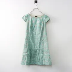 トッカ TOCCA 刺繍レース バックリボン フレンチスリーブ ワンピース 0/■ライトグリーン フレア ドレス ギャザー【2400014296112】のサムネイル