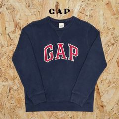【S】GAP　ギャップ　ビック刺繍　スウェット　ネイビー　紺　古着