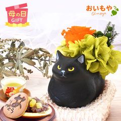 【おいもや公式】母の日限定 一寸 【クロネコ】猫 黒猫 ねこグッズ 動物 どら焼き プリザーブドフラワー おしゃれ 可愛い スイーツ お菓子 和菓子 インテリア 雑貨 造花 ミニ (お届け時期:5/5～11のいずれか)