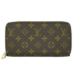 本物 ルイヴィトン LOUIS VUITTON LV ジッピーウォレット モノグラム ラウンドファスナー 長財布 ロングウォレット ブラウン M60017 ビトン 中古 【フォロー割】