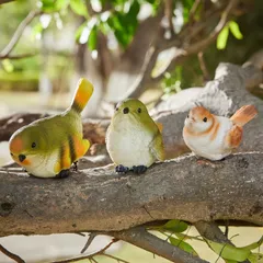 置物 オブジェ ガーデンオーナメント 3羽の小鳥 鳥 バード 屋外 屋内 室内 インテリア 玄関 リビング ダイニング 装飾 庭 ガーデニング 装