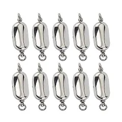金属色_約10個&20x8x7mm UNICRAFTALE 約10セット 20x8x7mm 304ステンレス鋼ボックスクラスプ 豆形のクラスプ 留め金 留め具 金具 ヒモ留め 紐留め 留め金 エンドパーツ ステンレス鋼色 接続金具 金属パーツ ブレスレット留め