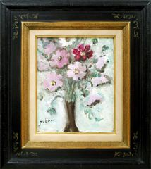 リアリズム 山本明男 【秋桜】 肉筆油彩画 - メルカリ