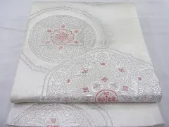 平和屋着物◎六通柄京袋帯　唐織　正倉院花文　銀糸　逸品　BAAG1473ea