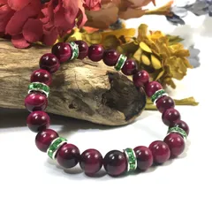 パワーストーン ブレスレット ピンクタイガーアイ （グリーン）レディース 女性  数珠ブレス 開運 プレゼント ギフト  [9]