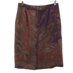 ETRO エトロ イタリア製 総柄 ミモレ丈 タイトスカート 42 パープル レディース 古着のサムネイル