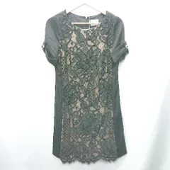 ◇ ◎●未使用● ⊂ GRACE CONTINENTAL レース 袖ビジュー 半袖 ミニ丈 ワンピース サイズ2-36 ブラック レディース E  【1409100009330】