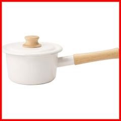 【色名: ホワイト】シリーズ ホワイト コットン ミルクパン 14cm 片手鍋