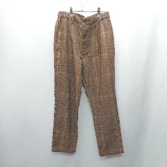 ◇ Θ ikka イッカ ウエストゴム チェック柄 ストレートパンツ サイズL ブラウン系 レディース E  【1502060007443】