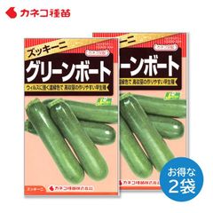 ズッキーニ 種 ２袋セット 栽培しやすい うどんこ病気 ウイルスに強い 高収量 たくさん獲れる 早生種 グリーンボート 濃緑色 野菜の種 カネコ種苗