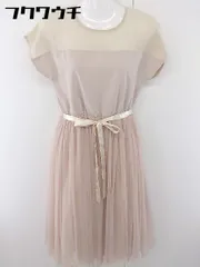 ◇ ◎ merlot plus ウエストリボン付き 切り替え フレンチスリーブ ロング ワンピース ピンク系 レディース  【中古】 【1201170002538】のサムネイル