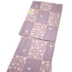 洗える仕立て上がり小紋（単衣：ピンク系/桜柄/Ｍサイズ）日本製生地