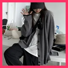 【スタッフおすすめ！】 ニットカーディガン レディース ゆったり 長袖 ニットア ニットセーター/無地ニットカーデ黒/中厚手 トップス デコルテをスッキリ見せるVネックのシン おすすめ おしゃれ　かわいい　人気 WANGYUE-022