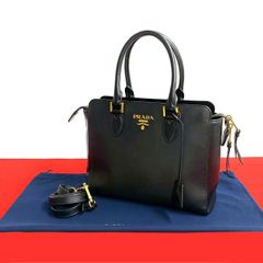 極 美品 希少品 PRADA プラダ 三角 ロゴ金具 レザー 本革 ナイロン  