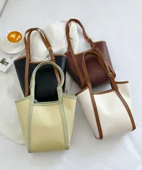 トートバッグ PUレザー バケツバッグ レディース ポーチ付き 手提げバッグ フェイクレザー バッグインバッグ オフィスカジュアル ハンドバッグ 大人可愛い かばん 2点セット 鞄 肩掛け 韓国風 小さめ バッグ 合皮 シンプル 77AILEF-001