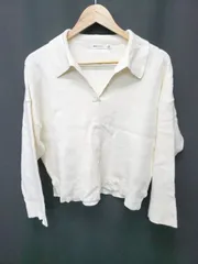 ◇ ⊇ MOUSSY マウジー コットン混 襟付き 長袖 ニット セーター サイズF アイボリー系 レディース E  【1506250004854】