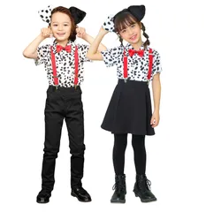 【人気商品】クリアストーン(Clearstone) アニマルシャツ コスプレ ハロウィン ダルメシアンシャツキッズ 140cm ユニセックス ブラック