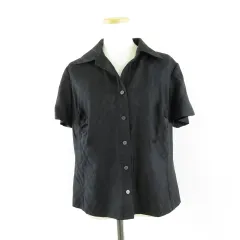 バーバリー ロンドン BURBERRY LONDON シャツ ブラウス 半袖 チェック 黒 13 *A792