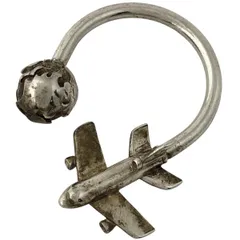 ティファニー 飛行機と地球儀のキーホルダー キーリング 925 希少 ティファニー 飛行機 地球儀 キーリング キーホルダー シルバー