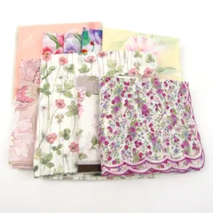 リバティ/マリオ・ヴァレンティノ/ランチェッティ他 ハンカチ 8点セット 未使用 花柄など ブランド まとめて 大量 レディース