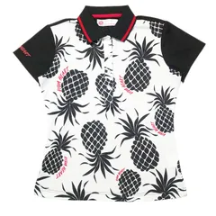 VIVA HEART ビバハート ゴルフ ウェア パイナップル柄 ストレッチ 半袖 ポロシャツ レディース